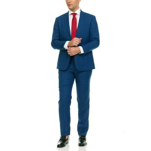 Adam Baker Men's Single Breasted Ultra Slim Fit 2-Piece Jacket, Trousers Suit Set
