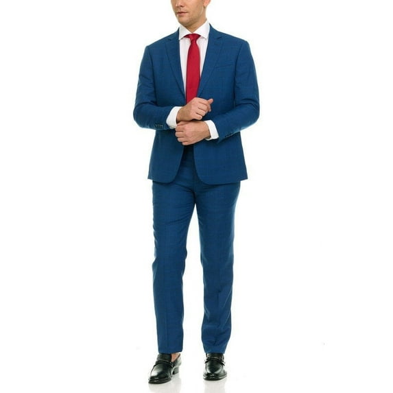 Adam Baker Men's Single Breasted Ultra Slim Fit 2-Piece Jacket, Trousers Suit Set