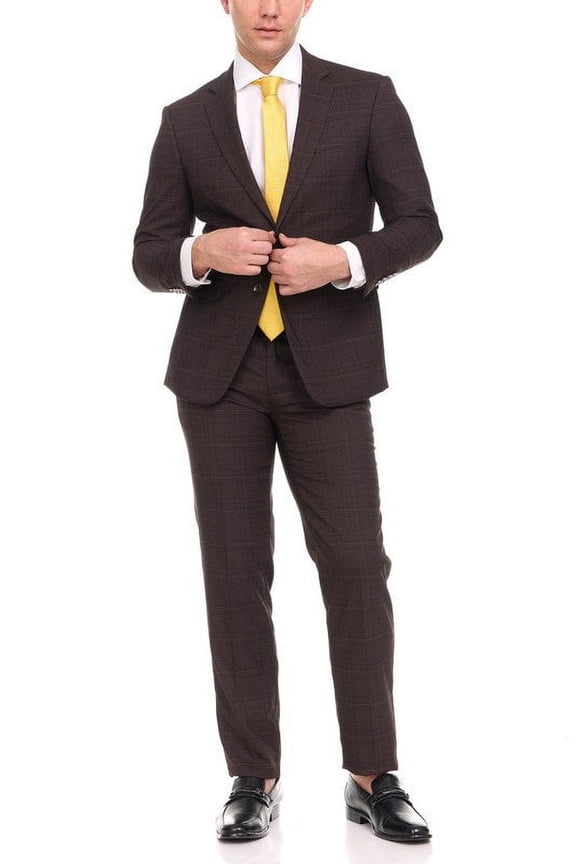Men's Single Breasted Ultra Slim Fit 2-Piece Jacket, Trousers Suit Set