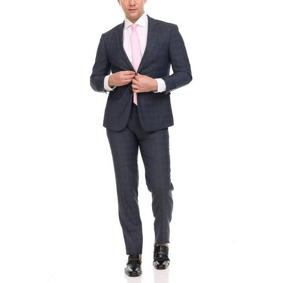 Adam Baker Men's Single Breasted Ultra Slim Fit 2-Piece Jacket, Trousers Suit Set