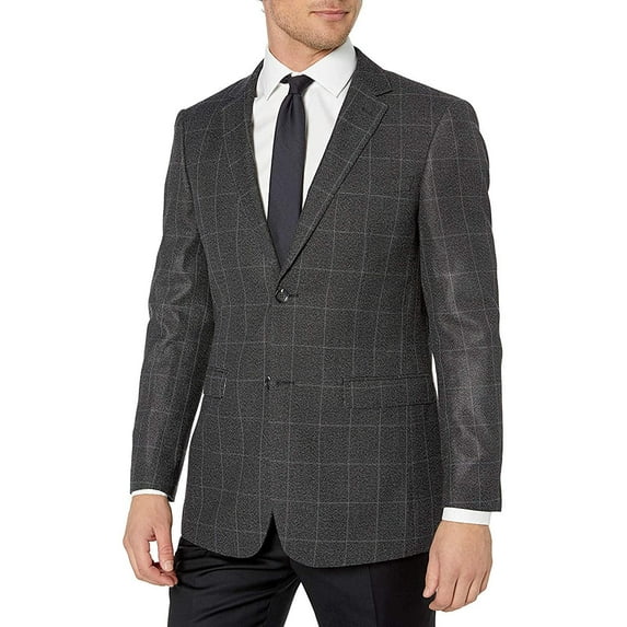 Adam Baker by Gianco Ferro Mens 83519 Slim fit Notch Lapel Plaid Sport Coat - Red Plaid - 36R