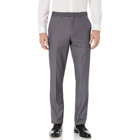 Adam Baker by Needdle & Stitch Men's Tux-SP 2-Piece Slim Fit Peak Lapel Formal Tuxedo Suit Set - Heather Grey - 46S