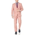 thumbnail image 1 of Adam Baker by Needle & Stitch 12965 Men's 3-Piece Peak Lapel Modern Fit Suit- Salmon 42R, 1 of 7
