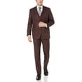 thumbnail image 1 of Adam Baker by Needle & Stitch 12965 Mens 3-Piece Peak Lapel Modern Fit Suit- Burgundy - 40R, 1 of 7