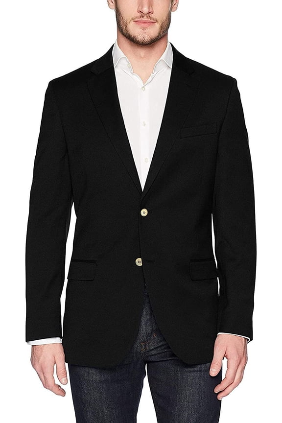 by Prontomoda Men's J400412S-400411 Classic Fit Super 140'S 100% Wool Luxury Blazer/Sport Coat - Black - 44R