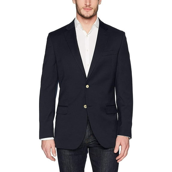 Adam Baker by Prontomoda Men's J400412S-400413 Classic Fit Super 140'S 100% Wool Luxury Blazer/Sport Coat - Navy - 46S