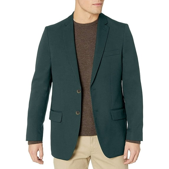 Adam Baker by Prontomoda Men's J400412S-400448 Classic Fit Super 140'S 100% Wool Luxury Blazer/Sport Coat - Augusta Green - 40R