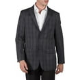 thumbnail image 1 of Adam Baker by Prontomoda Men's Single Breasted Classic Fit 100% Luxury Lamb's Wool Blazer/Sport Coat - Charcoal Plaid - 42L, 1 of 3