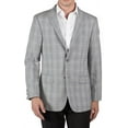 thumbnail image 1 of Adam Baker by Prontomoda Men's Single Breasted Classic Fit 100% Luxury Lamb's Wool Blazer/Sport Coat - Grey Plaid - 36S, 1 of 2