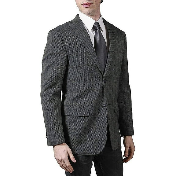 Adam Baker by Prontomoda Men's Single Breasted Classic Fit 100% Luxury Lamb's Wool Blazer/Sport Coat - Steel Plaid - 38S