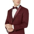 thumbnail image 1 of Adam Baker by Statement Men's Single Breasted Three Piece Shawl Collar Tuxedo - Burgundy - 56R, 1 of 14