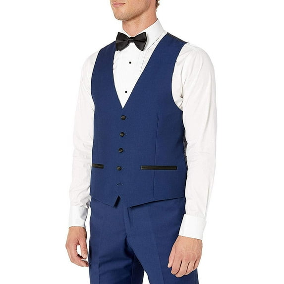Adam Baker by Statement Men's Single Breasted Three Piece Shawl Collar Tuxedo - Cream Contrast - 40S