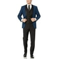 thumbnail image 1 of Adam Baker by Statement Men's Single Breasted Three Piece Shawl Collar Tuxedo - Indigo Contrast - 50R, 1 of 13