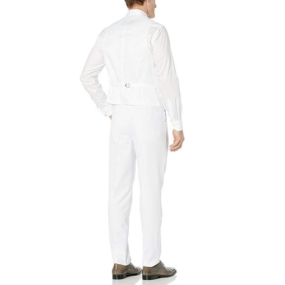 Adam Baker by Statement Men's Single Breasted Three Piece Shawl Collar Tuxedo - White - 34S