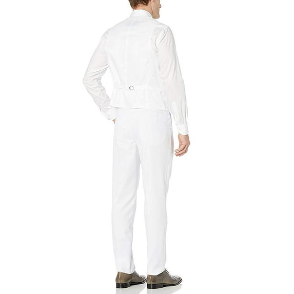 Adam Baker by Statement Men's Single Breasted Three Piece Shawl Collar Tuxedo - White - 44S