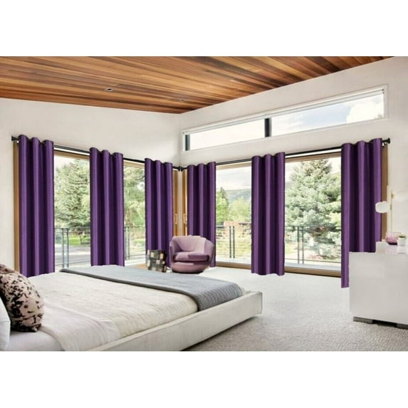 Adam Blackout Window Curtain Thermal Lined Drapes 1 Panel Purple Color 108" Long With Top Grommets for Bedroom Home Décor