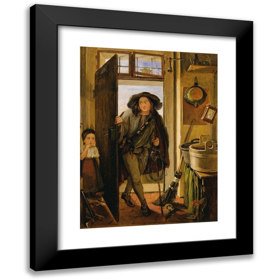 Adam Brenner 14x18 Black Modern Framed Museum Art Print Titled - The Wire Binder in the Kitchen (1831)