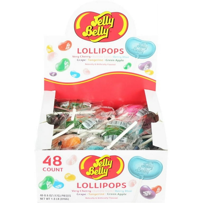Adam & Brooks Jelly Belly Assorted Flavors Lollipop Candy, 0.6