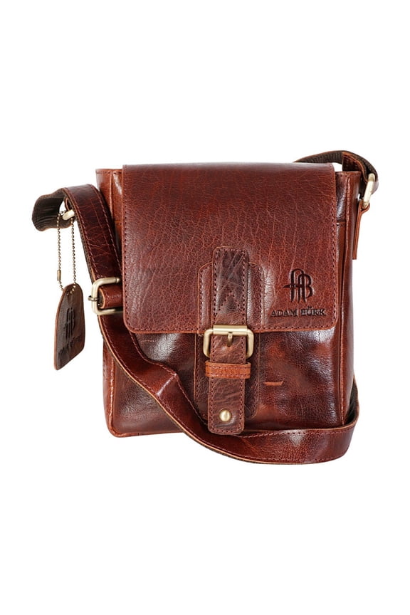 Adam Burk Unisex Small Multipurpose Leather Shoulder Crossbody Travel Bag 18ABP1BR