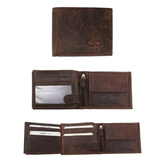 Adam Burke Natural Cow Leather Bifold Mens Wallet 27AB