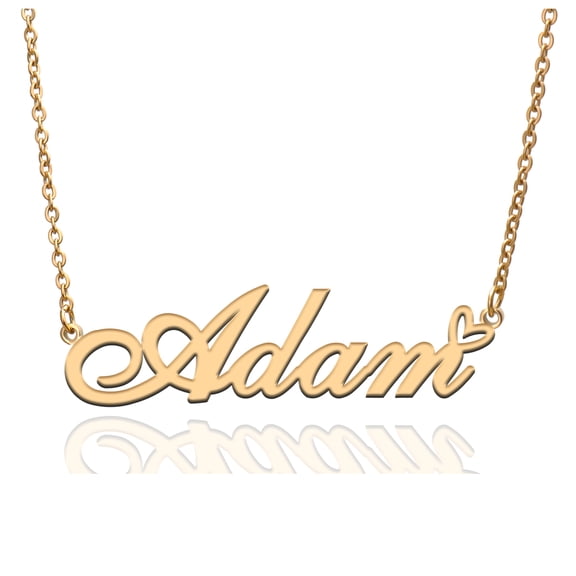 Adam Custom Name Necklace Customized Personalized Plated Name Necklace for Mother Daughter Friendship Women Valentine's Day Christmas Birthday New Year Gold