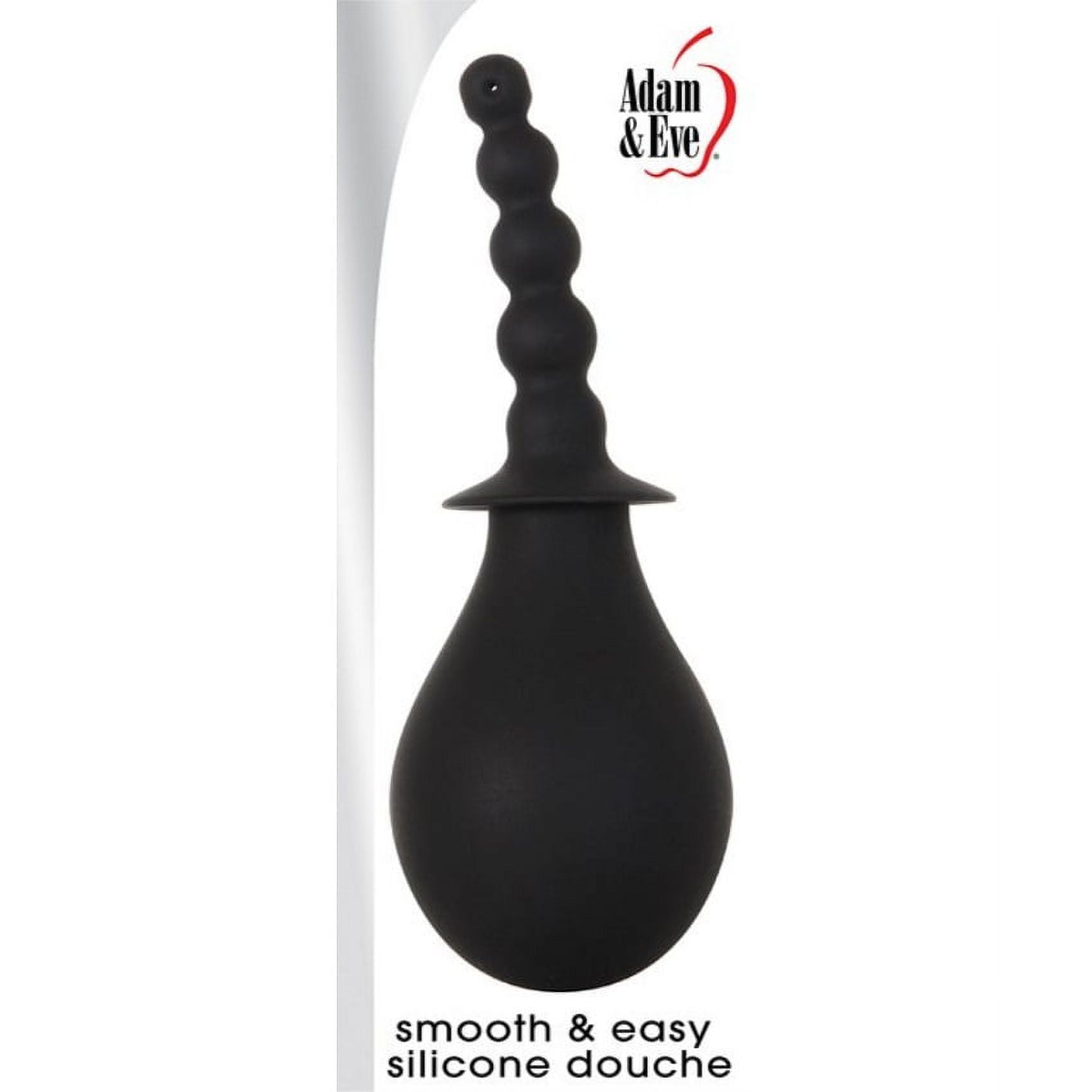 Adam & Eve Smooth & Easy Silicone Douche with 3.25" Beaded Nozzle, Black