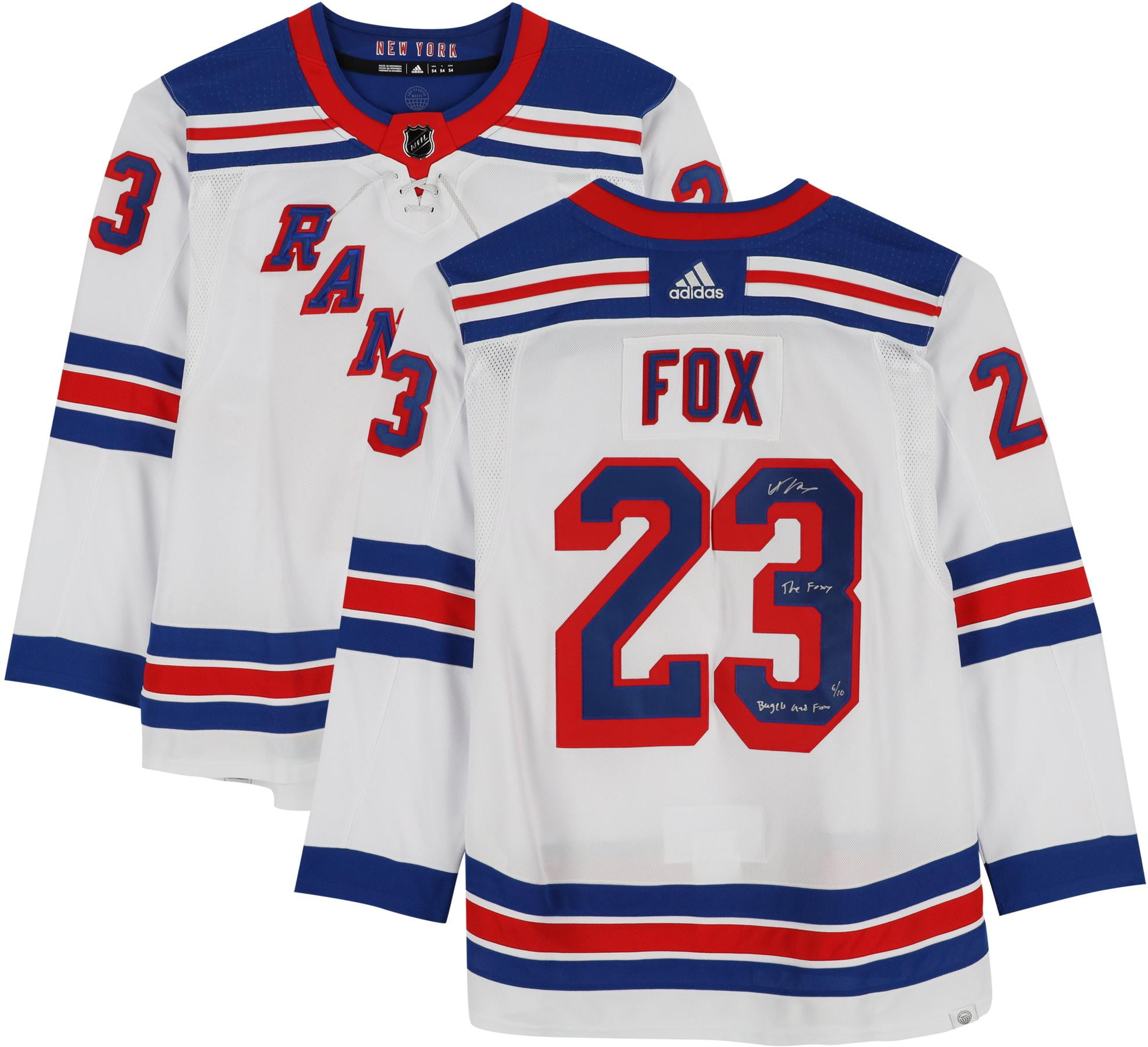 Adam Fox New York Rangers Autographed White Adidas Authentic Jersey ...