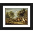 thumbnail image 1 of Adam Frans van der Meulen 14x11 Black Ornate Wood Framed Double Matted Museum Art Print Titled: Cavalry or Cavalry Combat (1652 - 1690), 1 of 5