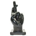 thumbnail image 1 of Adam & Friends Home Decor Fingers Crossed Sculpture | 1-Piece | Black, 1 of 6