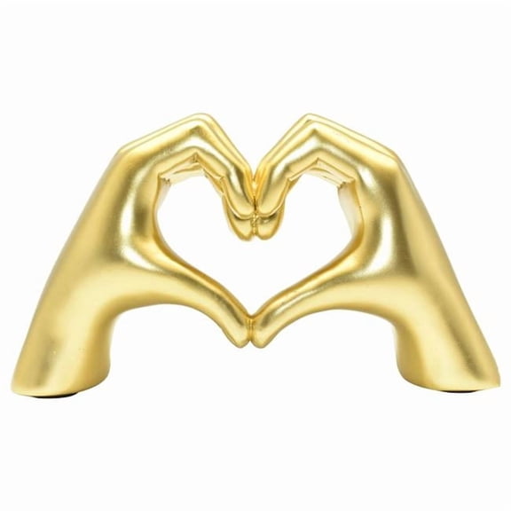 Adam & Friends Home Decor Heart Sign Hands Sculpture | 1-Piece | Gold