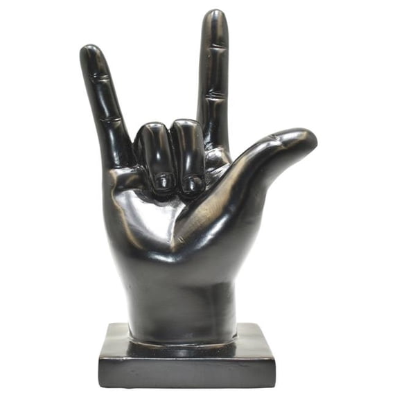 Adam & Friends Home Decor I Love You Sculpture | 1-Piece | Black