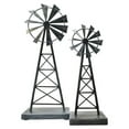 thumbnail image 1 of Adam & Friends Home Decor Metal Windmills (Large & Small) Sculpture | 2-Piece | Pewter, 1 of 1