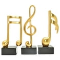 thumbnail image 1 of Adam & Friends Home Decor Muscial Notes, 16Th, Double 16Th & Treble Clef Sculpture | 3-Piece | Gold, 1 of 6