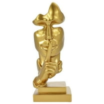 Adam & Friends Home Decor Silence Is Golden Sculpture | 1-Piece | Gold