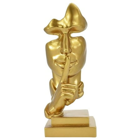 Adam & Friends Home Decor Silence Is Golden Sculpture | 1-Piece | Gold
