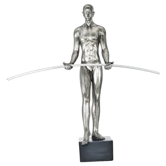 Adam & Friends Home Decor Tight-Rope Walker Black Base Sculpture 1-Piece Pewter