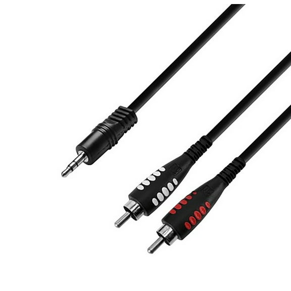 Adam Hall 3 STAR YWCC 0100, 2 RCA to Minijack Y-Cable - 1 Meter