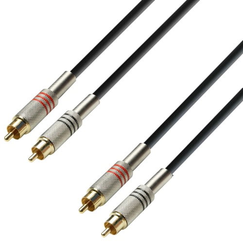 Adam Hall 3 STAR TCC 0100, 2 RCA to 2 RCA Twin Cable - 1 Meter