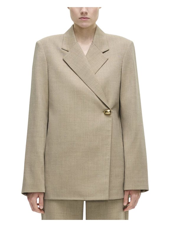 womens Harrison Wool-Blend Jacket, 4, Beige