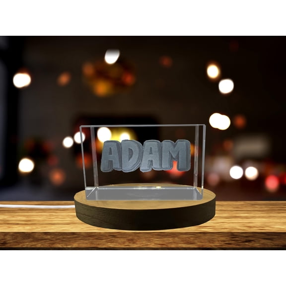 Adam| Names Art 3D Engraved Crystal