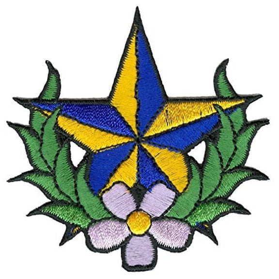 Adam Potts - Blue and Gold Nautical Star - Embroidered Patch