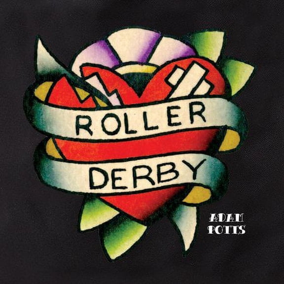 Adam Potts, Old Skool Tattoo Roller Derby Heart-  Cotton TOTE Shopping BAG - 15" x 16" - Natural