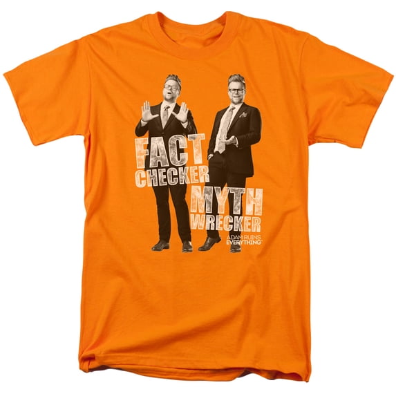 Adam Ruins Everything Fact Checker Myth Wrecker S/S Adult 18/1 T-Shirt Orange