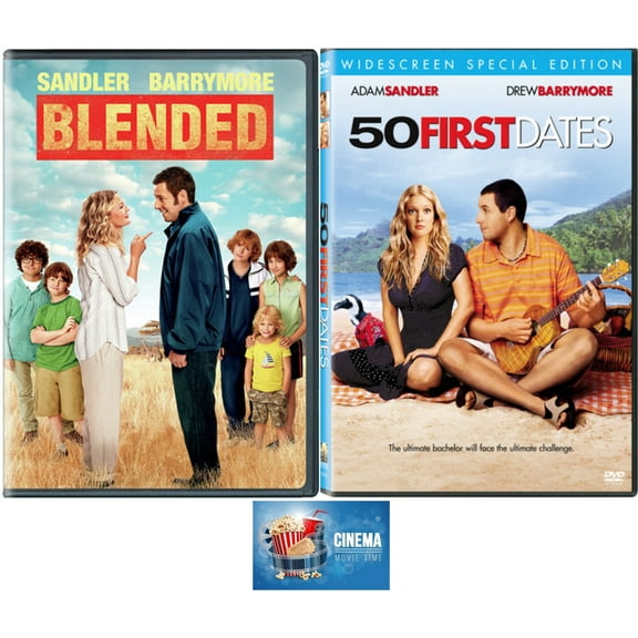 Adam Sandler Drew Barrymore Comedy Double Feature BLENDED & 50 FIRST DATES 2 DVD Set Includes Movie Time Art Card