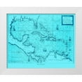 thumbnail image 1 of Adam Shaw Cartography 24x20 White Modern Wood Framed Museum Art Print Titled - Blue West Indies, 1 of 4