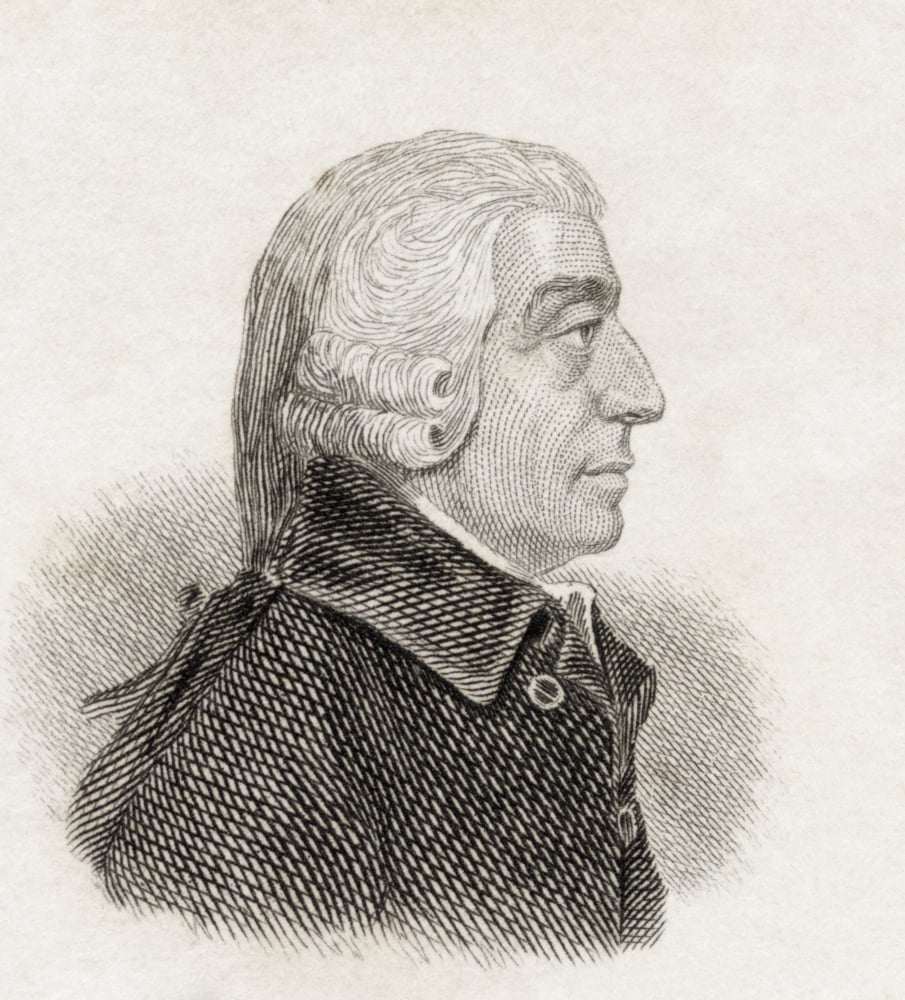 Adam Smith C1723 To 1790 Scottish Social Philosopher And Pioneer Of Political Economics From Crabbs Historical Dictionary Published 1825 Canvas Art - Ken Welsh Design Pics (13 x 15)