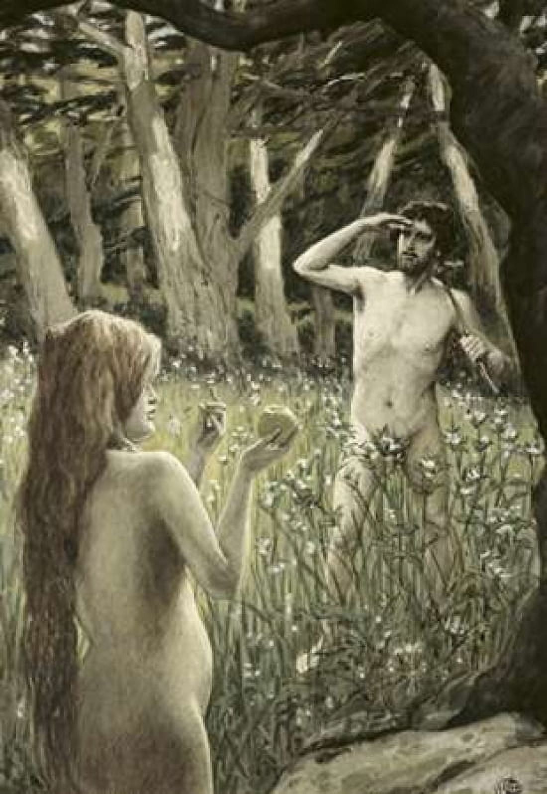 Adam Tempted by Eve Canvas Art - James Jacques Tissot (20 x 28)