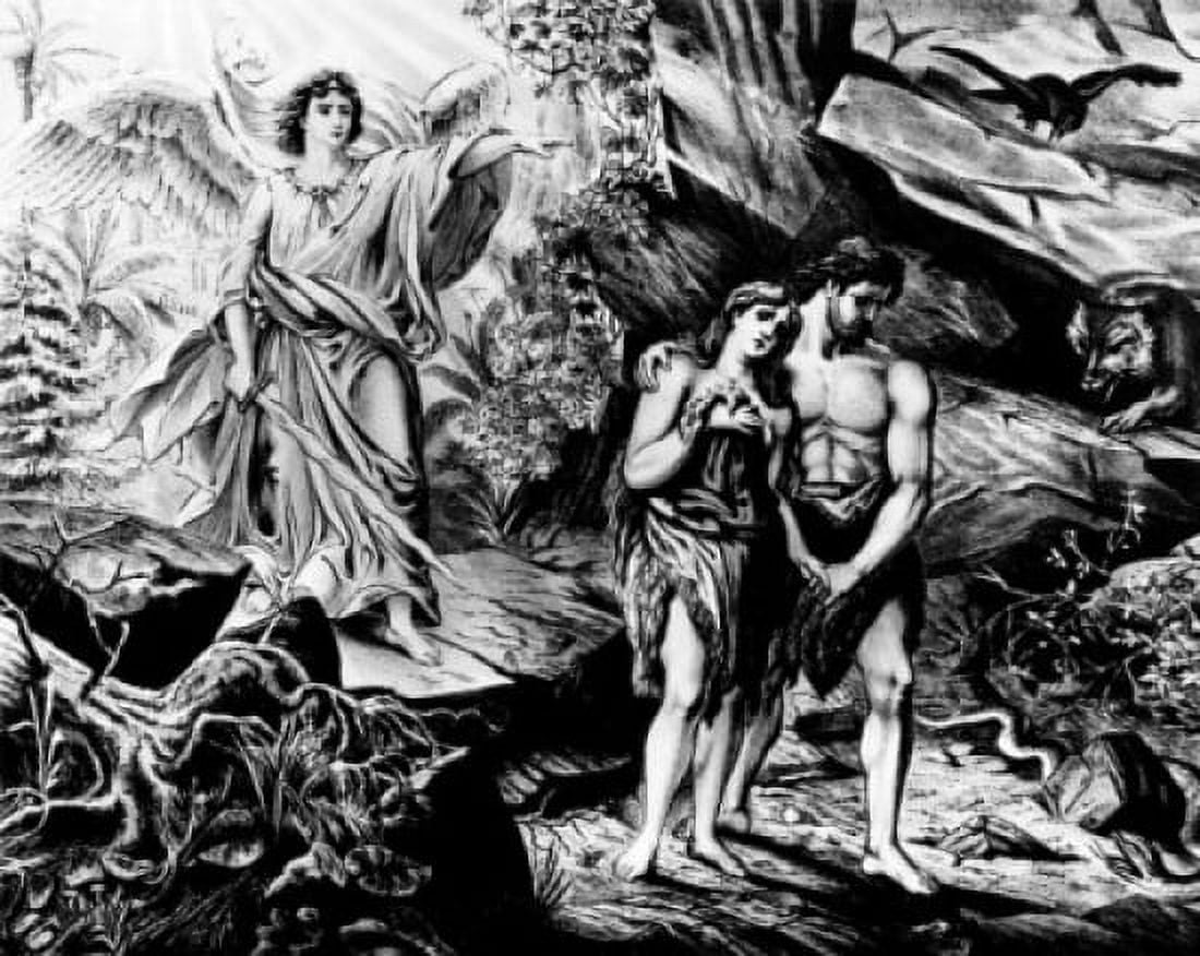 Adam and Eve Driven Out of Paradise by W Ebbinghaus Canvas Art - W Ebbinghaus (24 x 36)