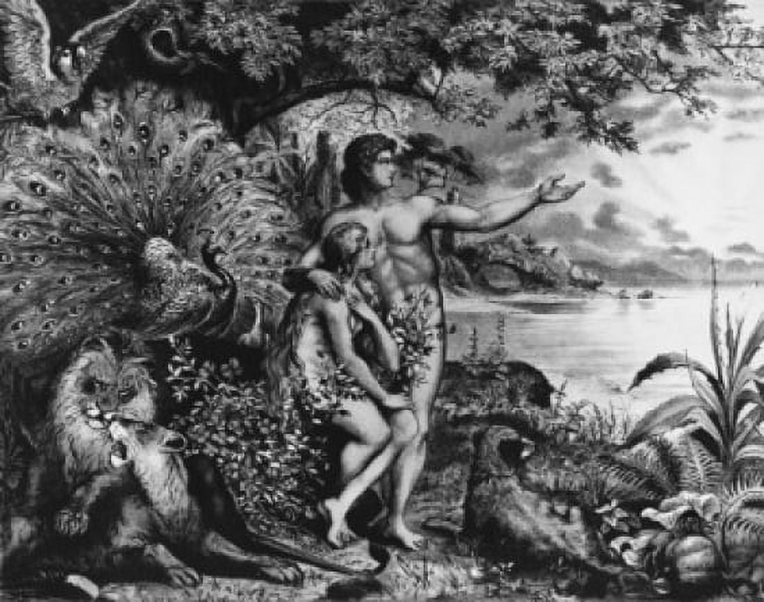Adam and Eve in the Garden of Eden Heinrich Jenny Canvas Art - (18 x 24)