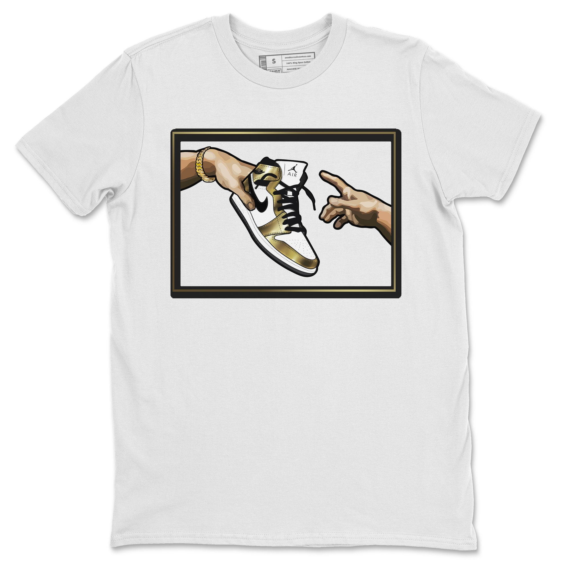 White and 2025 gold jordan shirt